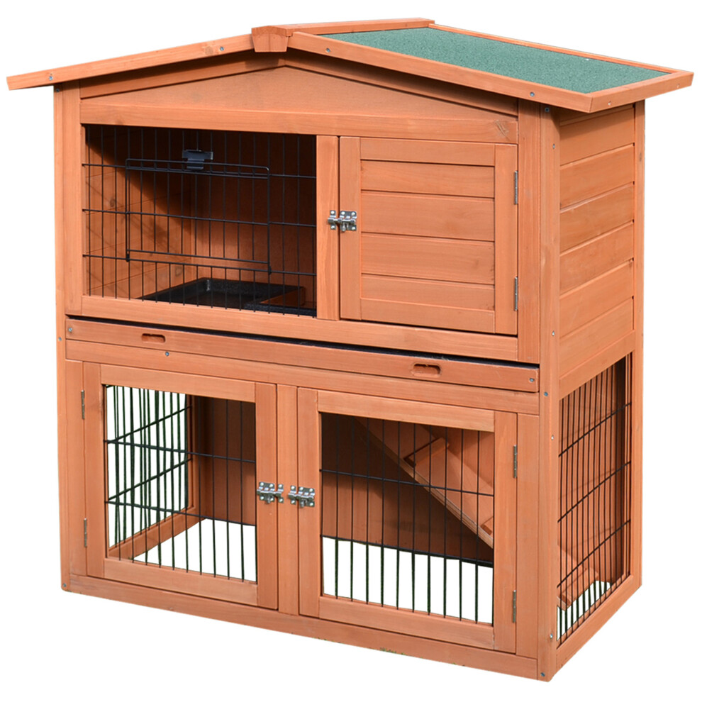 A-Frame Wood Wooden Rabbit Hutch Small Animal House Pet Cage