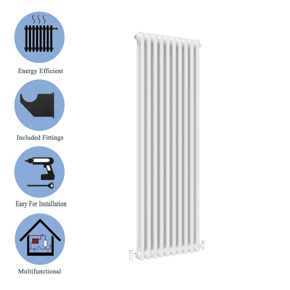 (White, 1800*470mm) 2 Cast Iron Style Radiators