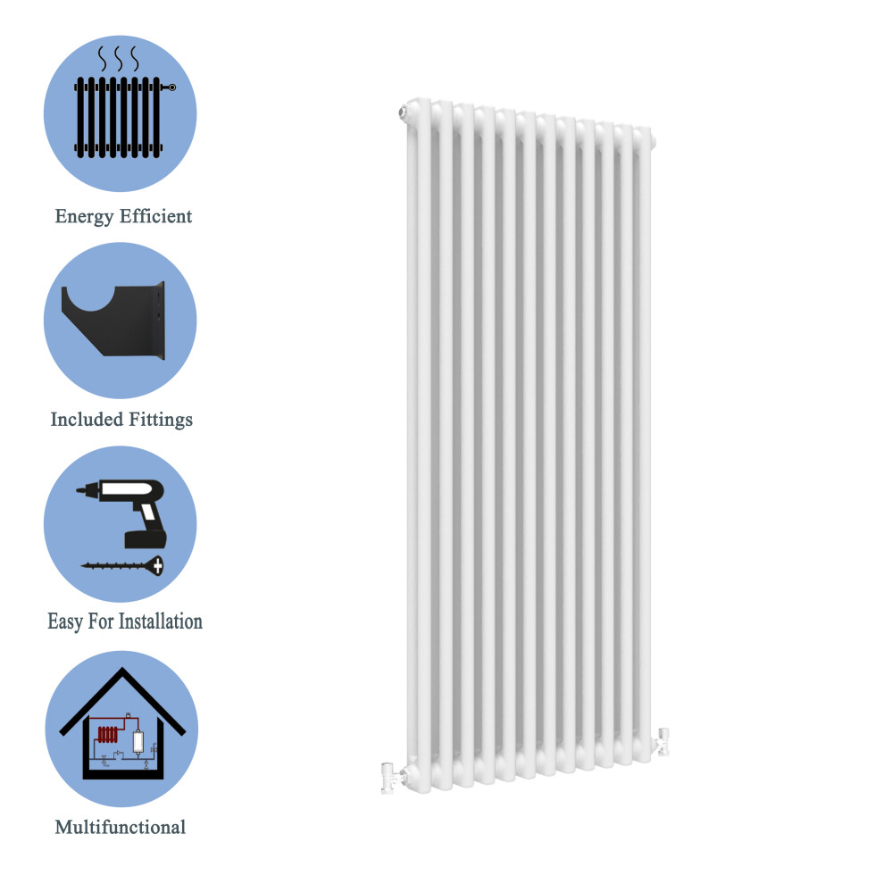 (White, 1800*560mm) 2 Cast Iron Style Radiators