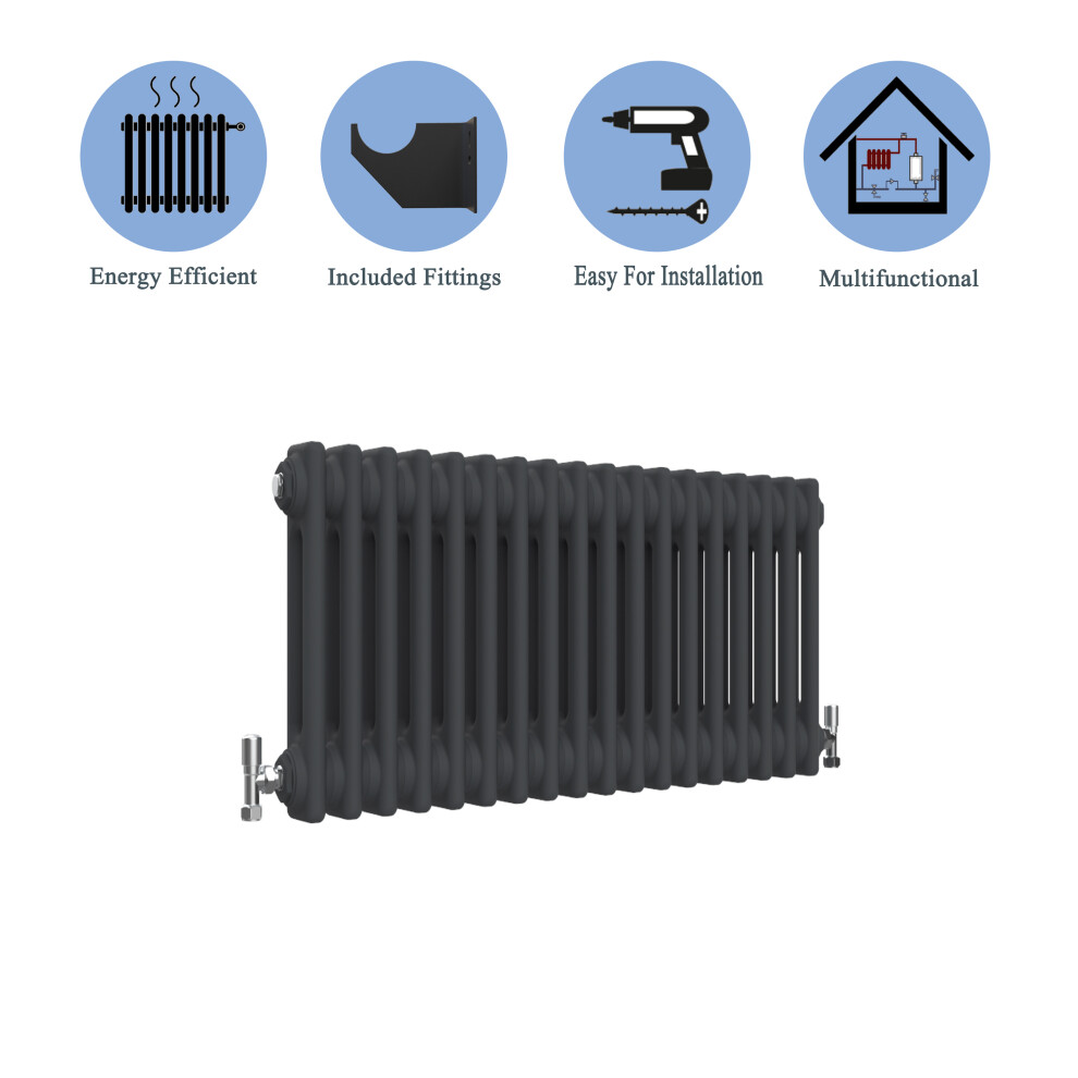 (Black, 300*830mm) 2 Cast Iron Style Radiators