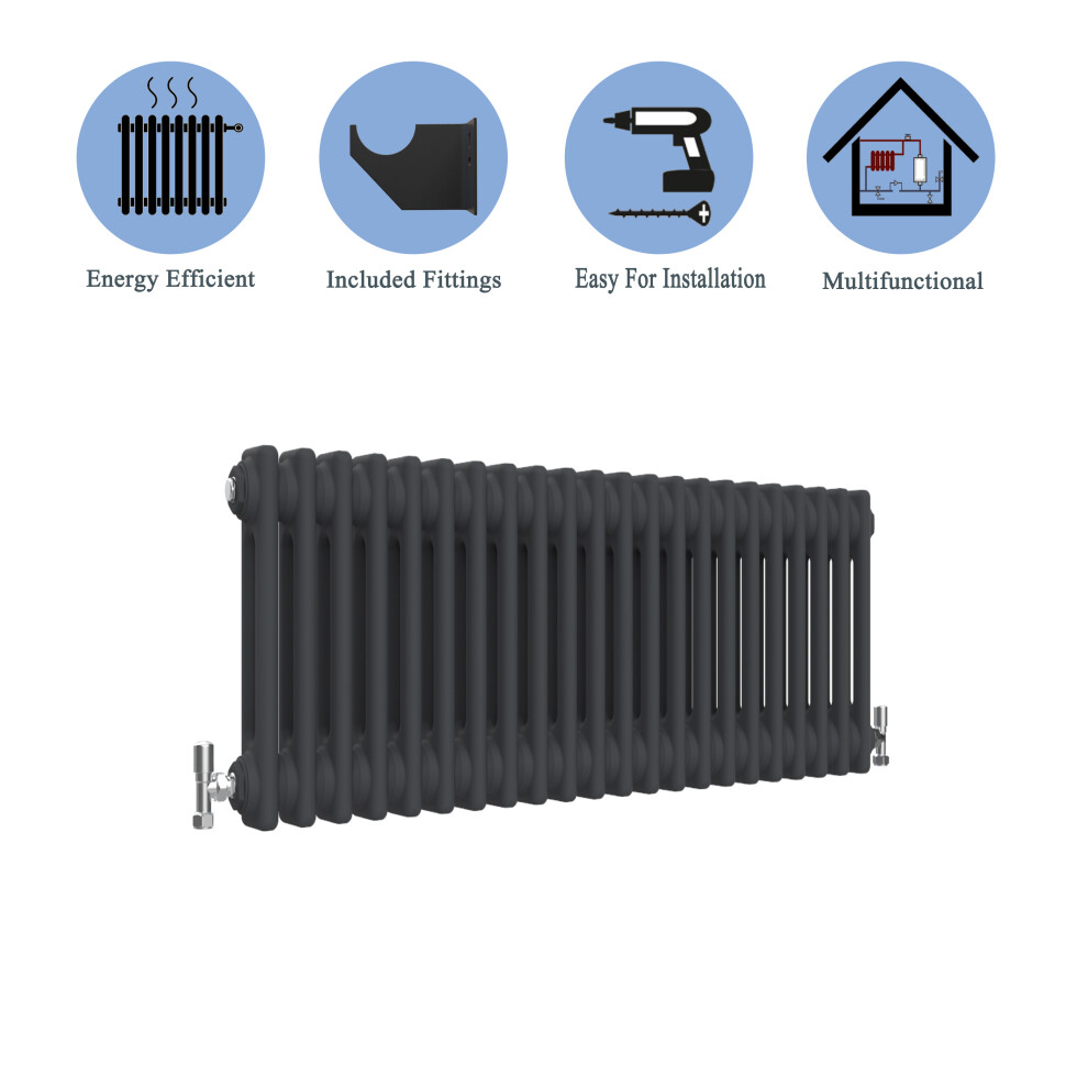 (Black, 300*1010mm) 2 Cast Iron Style Radiators