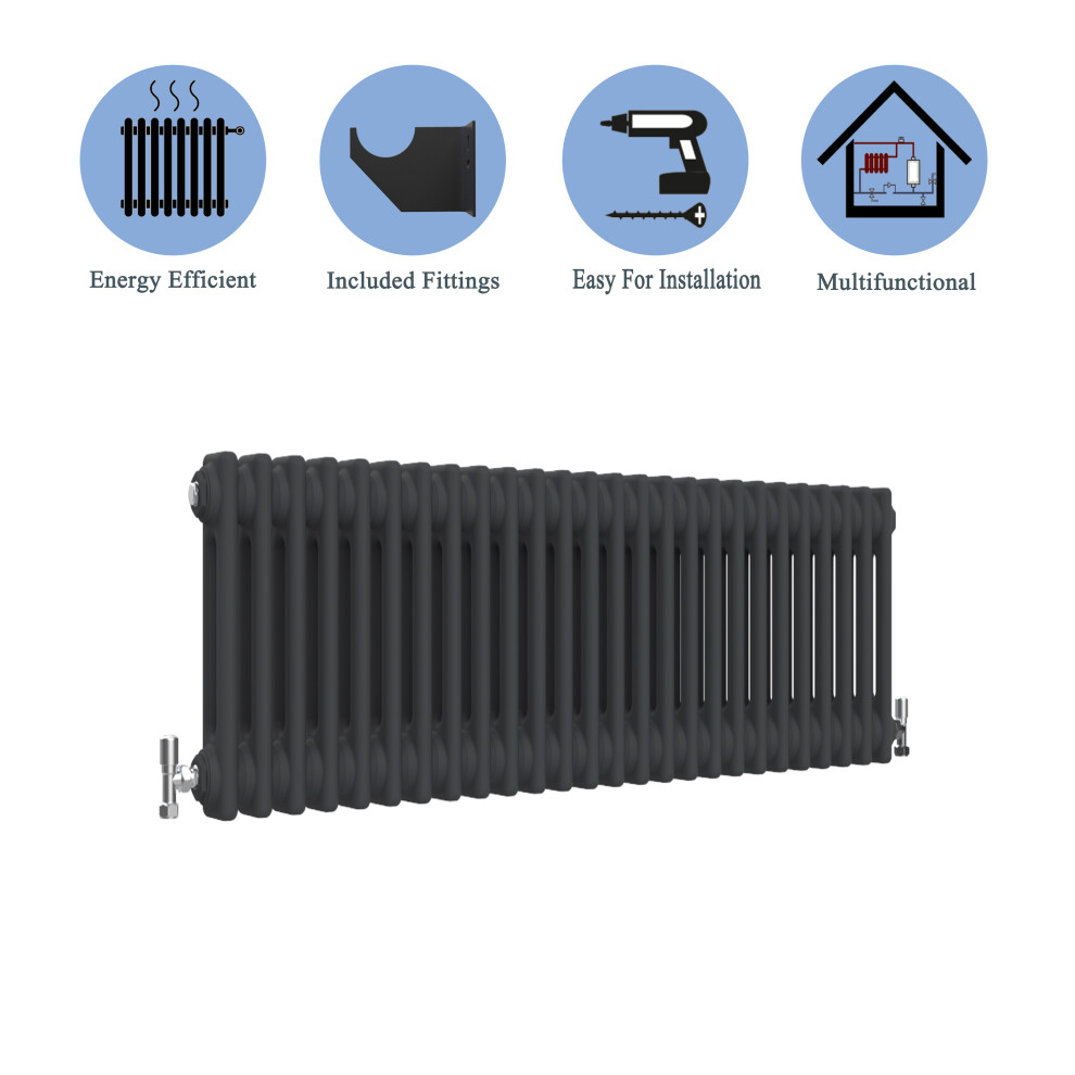 (Black, 300*1190mm) 2 Cast Iron Style Radiators