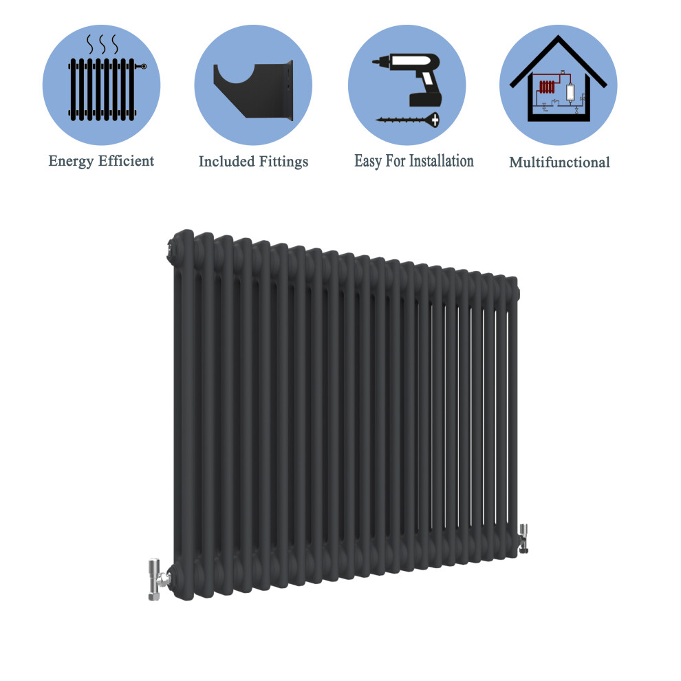 (Black, 600*1010mm) 2 Cast Iron Style Radiators