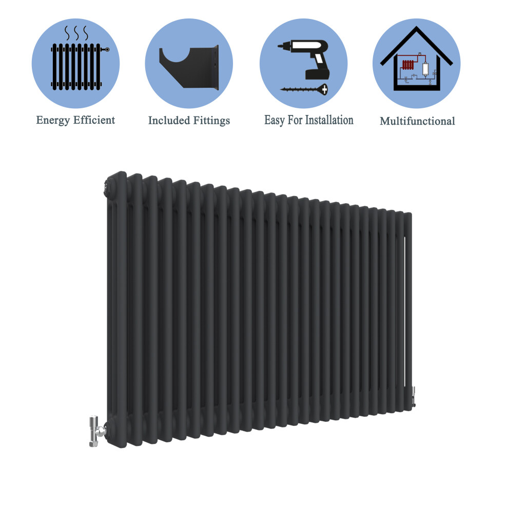 (Black, 600*1190mm) 2 Cast Iron Style Radiators