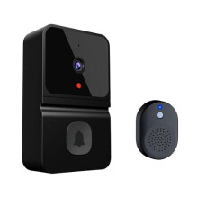 (Black) Smart Video Door Bells Wireless WiFi Video Doorbell Camera Door Bell Ring Intercom Security with Chime