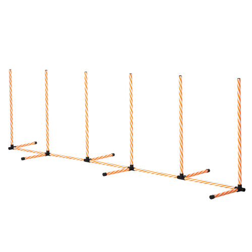 PawHut PawHut Dog Agility Weave Poles Training Obstacle Course Set with Whistle 2