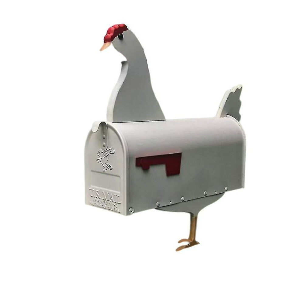 (Chicken) Unique Chicken Cow Horse Mailbox Outside Weatherproof Post Box Ornament Outdoor Garden Yard Decor
