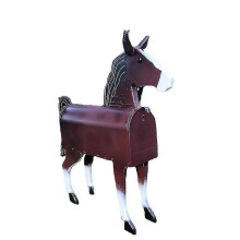 (Horse) Unique Chicken Cow Horse Mailbox Outside Weatherproof Post Box Ornament Outdoor Garden Yard Decor