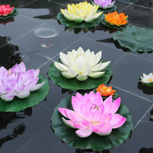 5pcs Artificial Floating Water Lily Eva Lotus Flower Pond Decor 10cm Artificial Lotus Pond Tank Plant Ornament Home Gard-ykc
