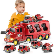 5 In 1 Truck Construction Toddler Truck Toys For 3 4 5 6 Year Old Boys, Power Vehicle Car Toy