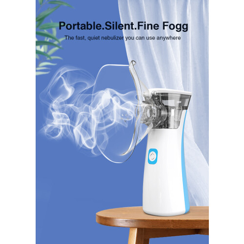 (Blue Nebulizer) Portable Mesh Nebulizer Ultrasonic Mini Handheld Atomizer Machine for Kids Adults 1
