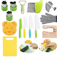 13 Pieces Wooden Kids Knife For Cooking, Kid Safe Knives Cutting Veggies Fruits