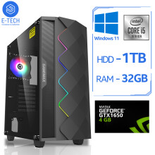 Gaming PC Intel Core i5 10400F 32GB DDR4 NVIDIA GTX 1650 1TB HDD W11