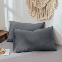 (Charcoal, Pillow Cases Only(50 x 75 cm)) Fitted Sheet Bed Sheets Extra Deep 25CM Single Double King Sizes