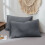 Imperial Rooms (Charcoal, Pillow Cases Only(50 x 75 cm)) Fitted Sheet Bed Sheets Extra Deep 25CM Single Double King Sizes 1