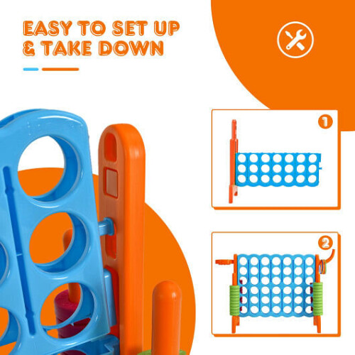 Costway 2.5ft 4-to-Score Giant Game Set-Orange 2