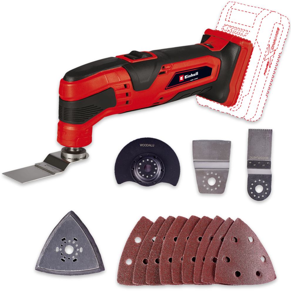 Einhell Cordless Multi Tool 18V With Accs TC-MG 18 Li Power X-Change BODY ONLY