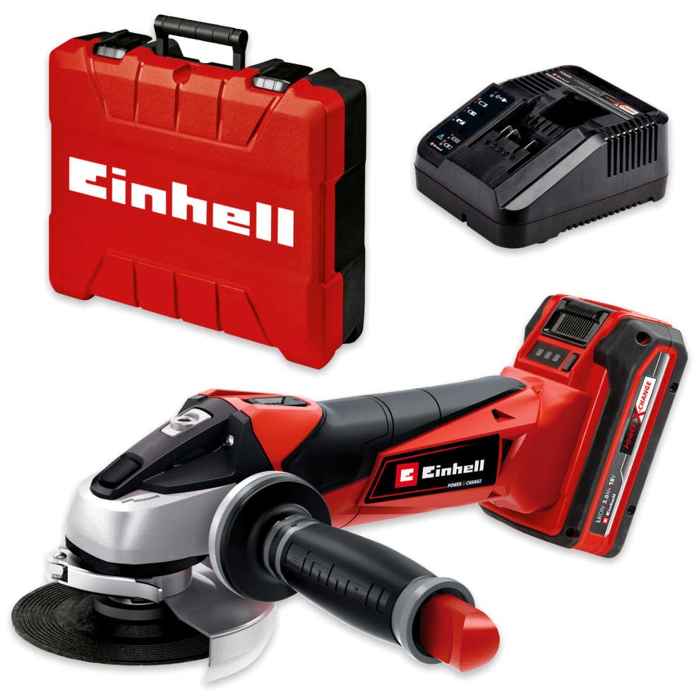 Einhell Cordless Angle Grinder 115mm 18V Kit With Battery Case TE-AG 18/115 Li