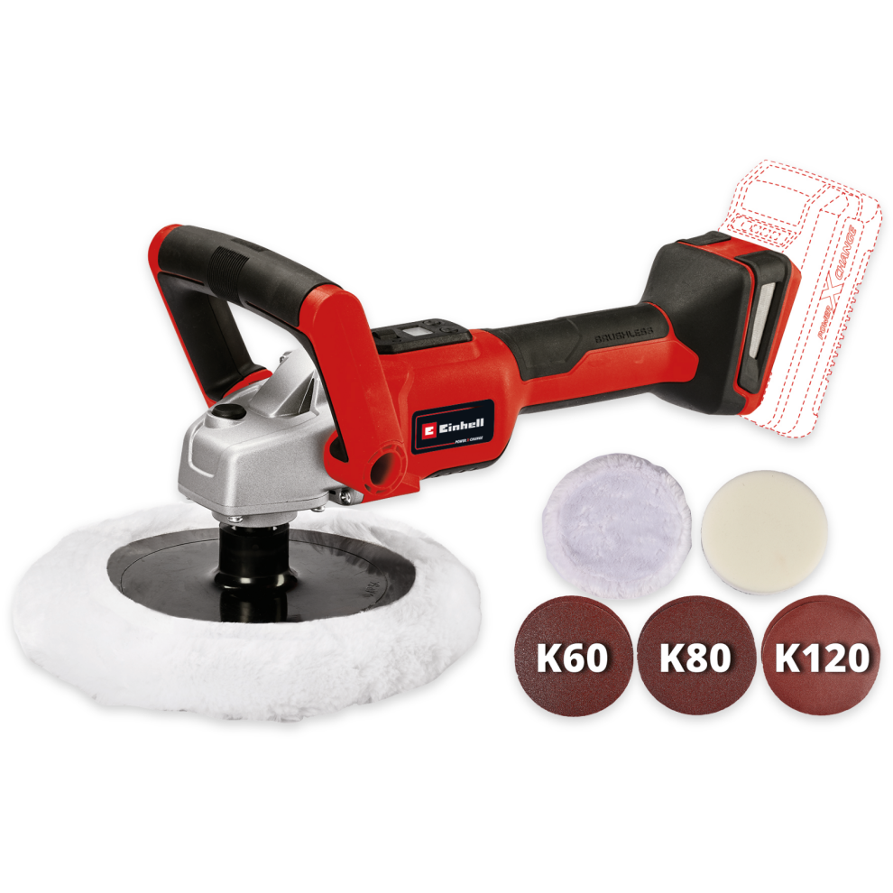 Einhell Cordless Rotary Car Polisher 180mm 18V PXC 18V CE-CP 18/180 BODY ONLY