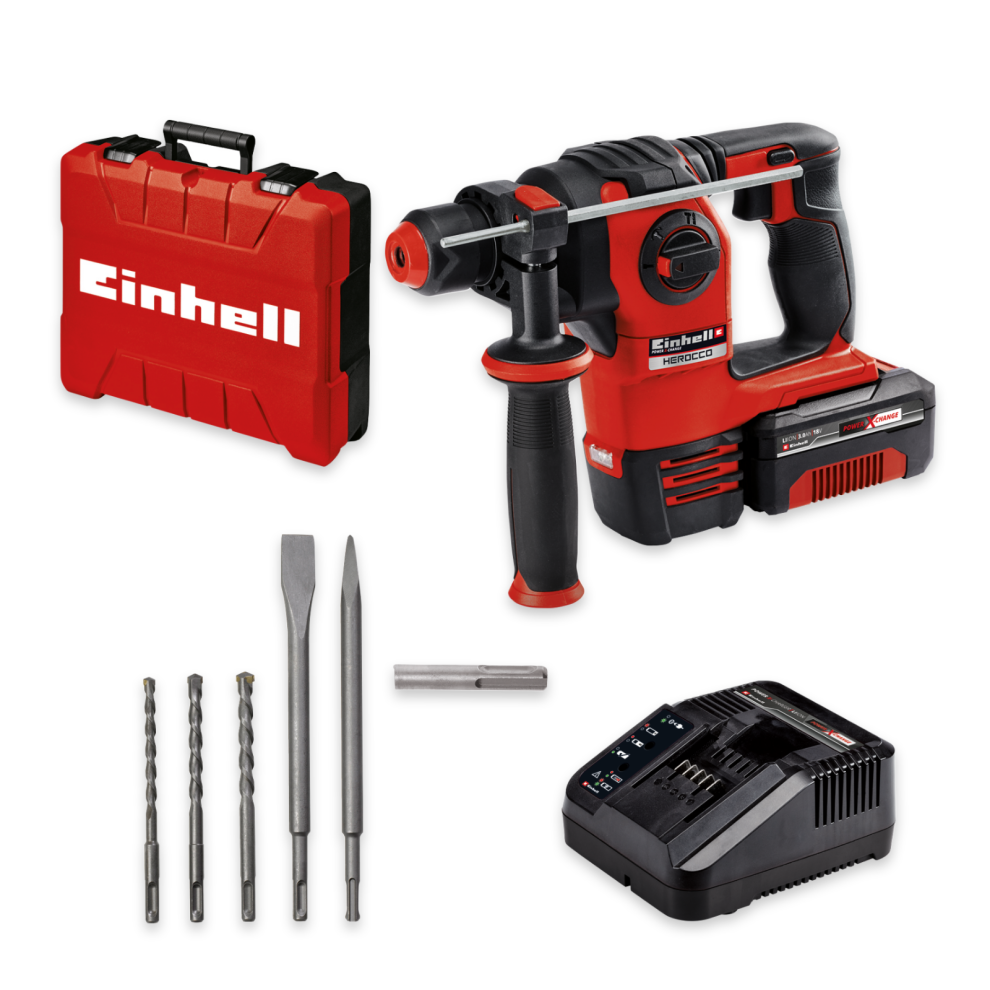 Einhell Cordless Rotary Hammer Drill 2.2J 18V HEROCCO With Battery & Charger PXC