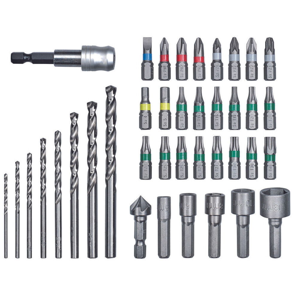Einhell Universal Drill Bit Set W/ Case For 1/4 Inch Hexagon Socket Kwb 39Pc 4009311089113