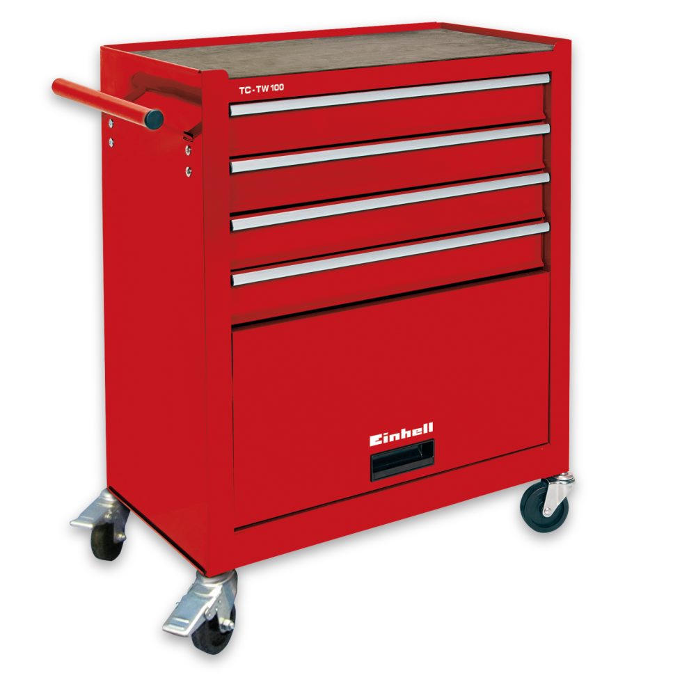 Einhell Workshop Trolley Storage Unit With Wheels TC-TW 100 Lockable Red