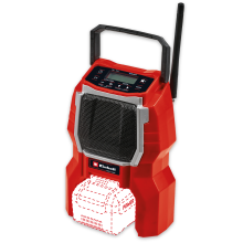Einhell Trådløs byggepladsradio og højttaler 18V Bluetooth TC-SR 18 Li BT Audio KROP UDEN BATTERI