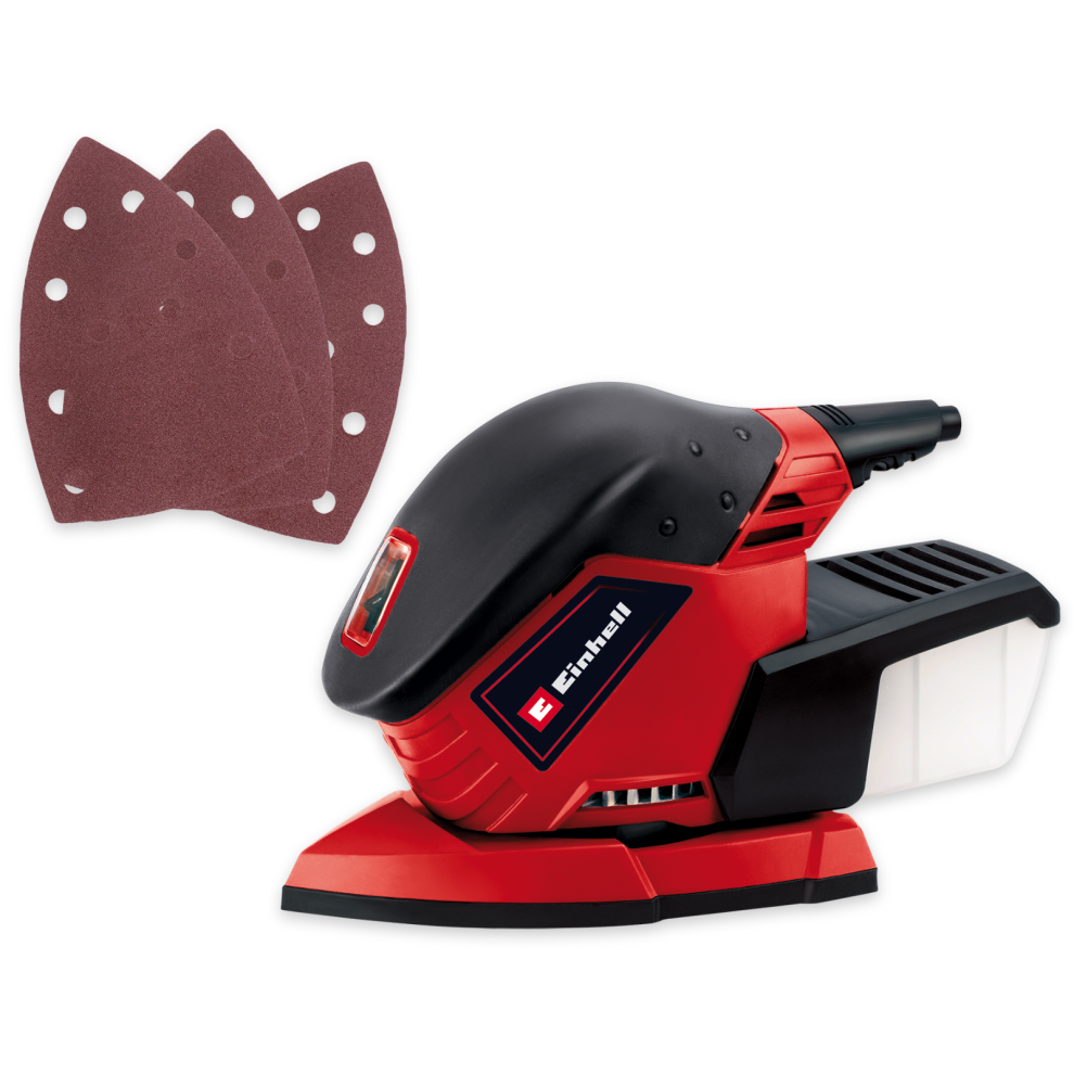 Einhell TE-OS 1320 Detail Sander 130W (Corded Electric) with Dust Box, Hook-and-Loop, Includes 3 P120 Sheets - EINTEOS1320