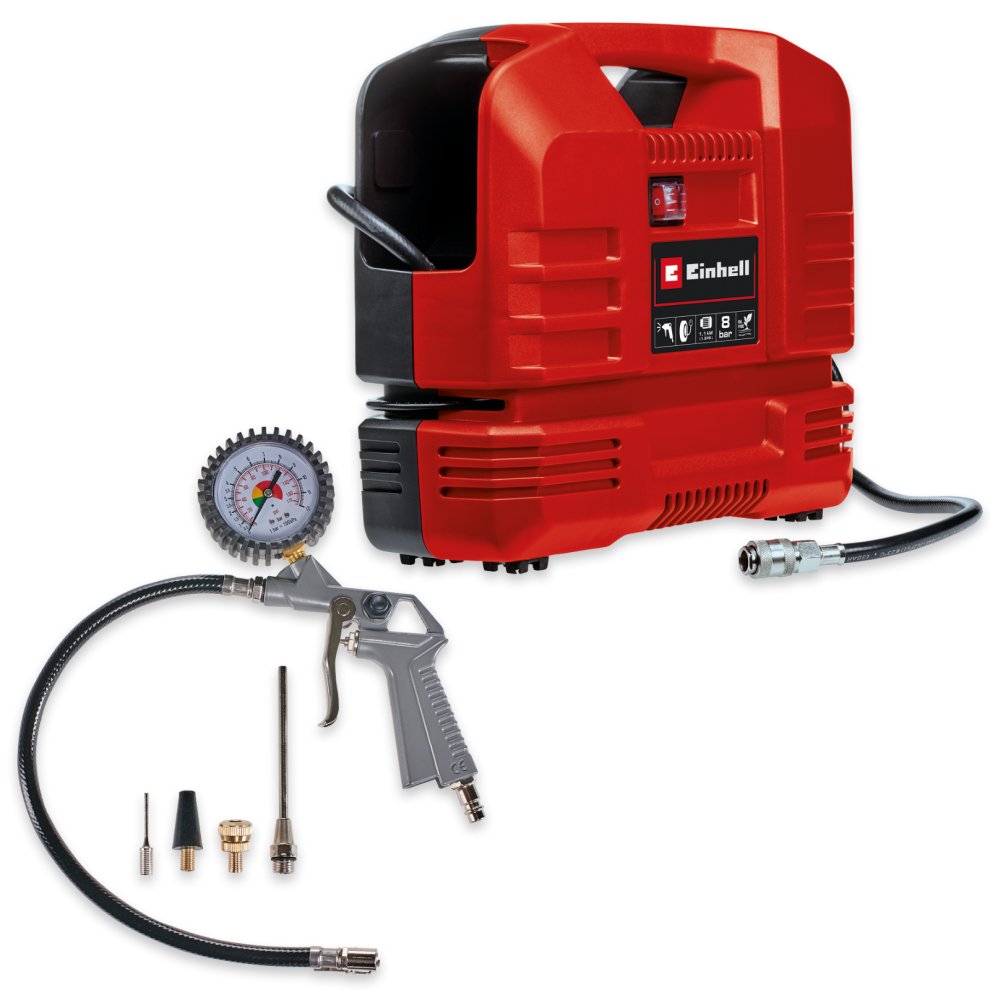Einhell Portable Compressor 8 Bar 1100W Electric With Accessories Tc-Ac 190 Of