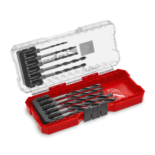 Einhell Einhell Universal Wood Drill Bit Set 10 Pieces Brad With S-CASE Box Accessory