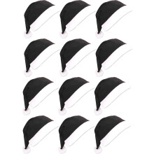 (Black-12pcs) 12pcs Santa Hats,Comfortable Santa Hats Adult Bulk,Red Classic Santa Claus Hat for Adults,Xmas Hats