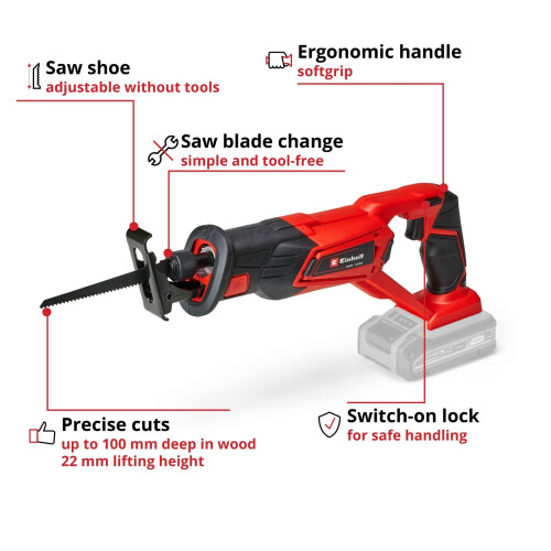 Einhell Einhell Ξυλοκοπτικό πριόνι μπαταρίας 18V TE-AP 18/22 Li Power X-Change ΜΟΝΟ ΚΑΤΑΣΚΕΥΗ 2