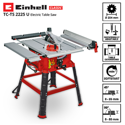 Einhell Einhell Table Saw 254mm 2200W With Base Frame TC-TS 2225 U Bench Type Circular 2