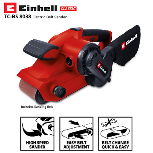 Einhell Einhell Belt Sander TC-BS 8038 800W Home Workshop DIY Sanding Tool w/ Dust Bag 1