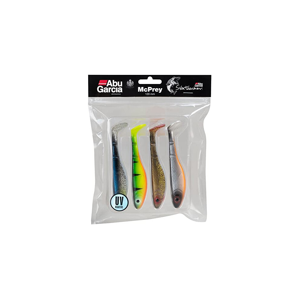 Svartzonker McPrey Paddle Tail Fishing Lure for Pike and Perch - 4 Pack Mixed Colour Soft Plastic Baits