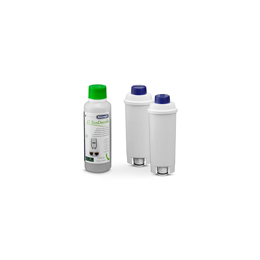 Set 2 Coffee Machine Water Filter and EcoDecalk, Water Softening Filter (Ecam Series) and Descaler (200ml) for Coffee Machine, DLSC322