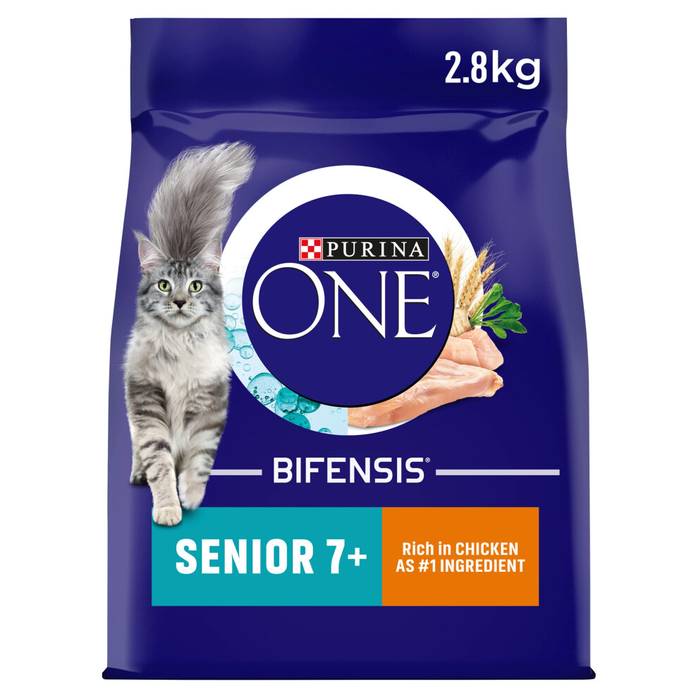 Purina 7+ Dry Cat Food Rich In Chicken 2.8Kg, Pack Of 4