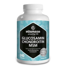 Glucosamine and Chondroitin Complex 2250mg with MSM and Vitamin C - Joints Care and Immune System - 240 Vegan Capsules - Supplement Without Additives