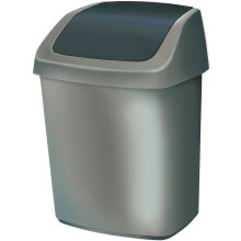 167910 Swing Dustbin Polypropylene 25 x 20 x 38 cm Silver/Anthracite