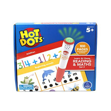 Hot Dots Learn at Home Reading & Maths Set 1, Interactive Preschool Literacy & Maths Learning, 2 Activity Books, 100 Pages, Ages 5+
