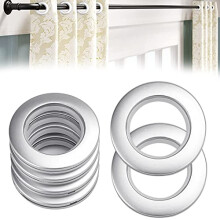 20 Pcs Curtain Rings with Eyelet, 40mm Curtain Grommets Plastic Rings Curtain Eyelet Rings Round Plastic Rings Clips for Window Curtain, Shower