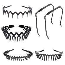 6 Pcs Curly Thick Hair Headband Sharks Tooth Headband for Women Girls, Plastic Hair Bands Wavy Hair Comb Headband Hard Hair Bands for Women Men Girls,