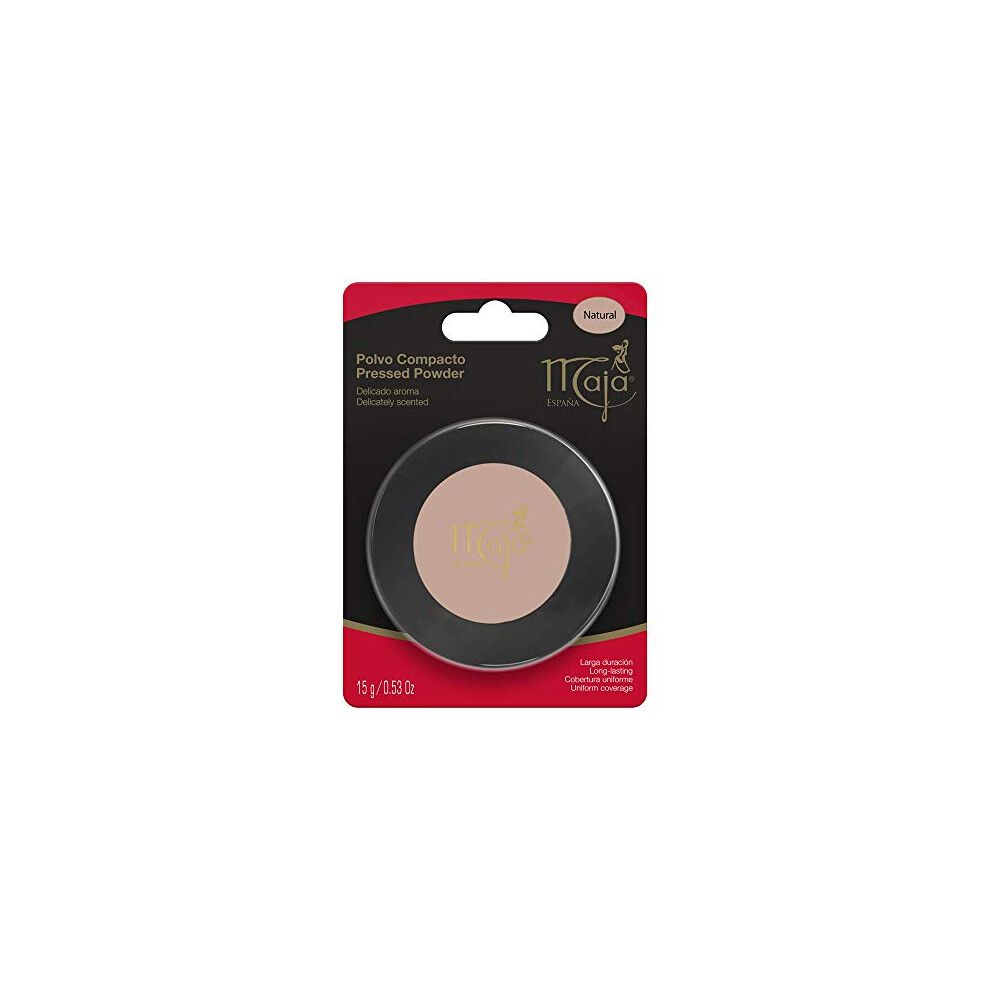 Hogdseirrs Natural Maja Pressed Powder| Delicately Scented Pressed Powder, Mirror And Tassel Compartment For Flawless Skin; 0.53 Ounces