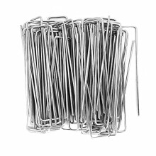 100xArtificial Grass Turf U Pins Metal Galvanised Pegs Staples Weed 100mm length …