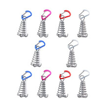 Deck Anchor Pegs,Squid Shaped Tent Awning Anchor with D-shaped carabiners(Random Color) for Camping Outdoor Timber Deck Plank(Round,10pcs)