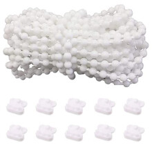 10 Meters (4.5mm) Bead Chain, Blinds Vertical Blind Bottom Chain, Roller Blind Cord, with 10 PCS of Mating Connectors, Cord for Roller Blind