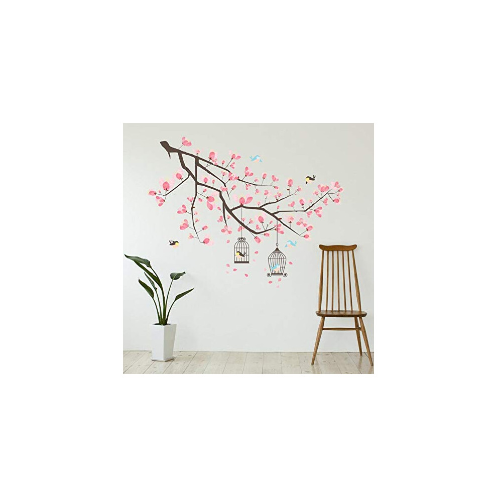 Walplus Wallflexi Wall Stickers Branch Cherry Blossom Wall Art Murals Removable Self-Adhesive Decals Office Home Decoration, Multi-Colour