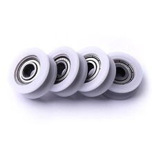 4pcs Round Groove Nylon Pulley Wheels Roller for Slide Gate/Angle Bar/Drawers, 8x30x10mm