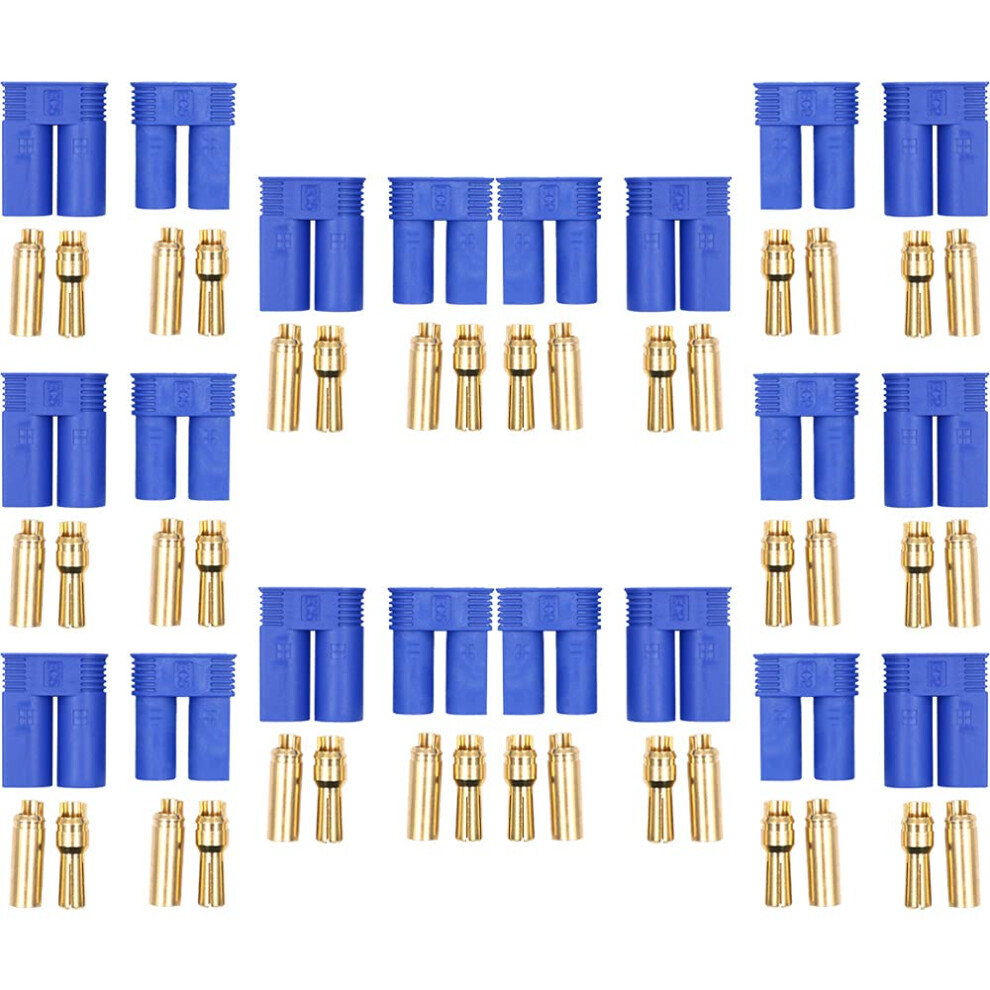 10 Pairs Ec5 Bullet Banana Plug Connector Female Male 5Mm Bullet Gold Connector For Rc Esc Lipo Battery 717995574002