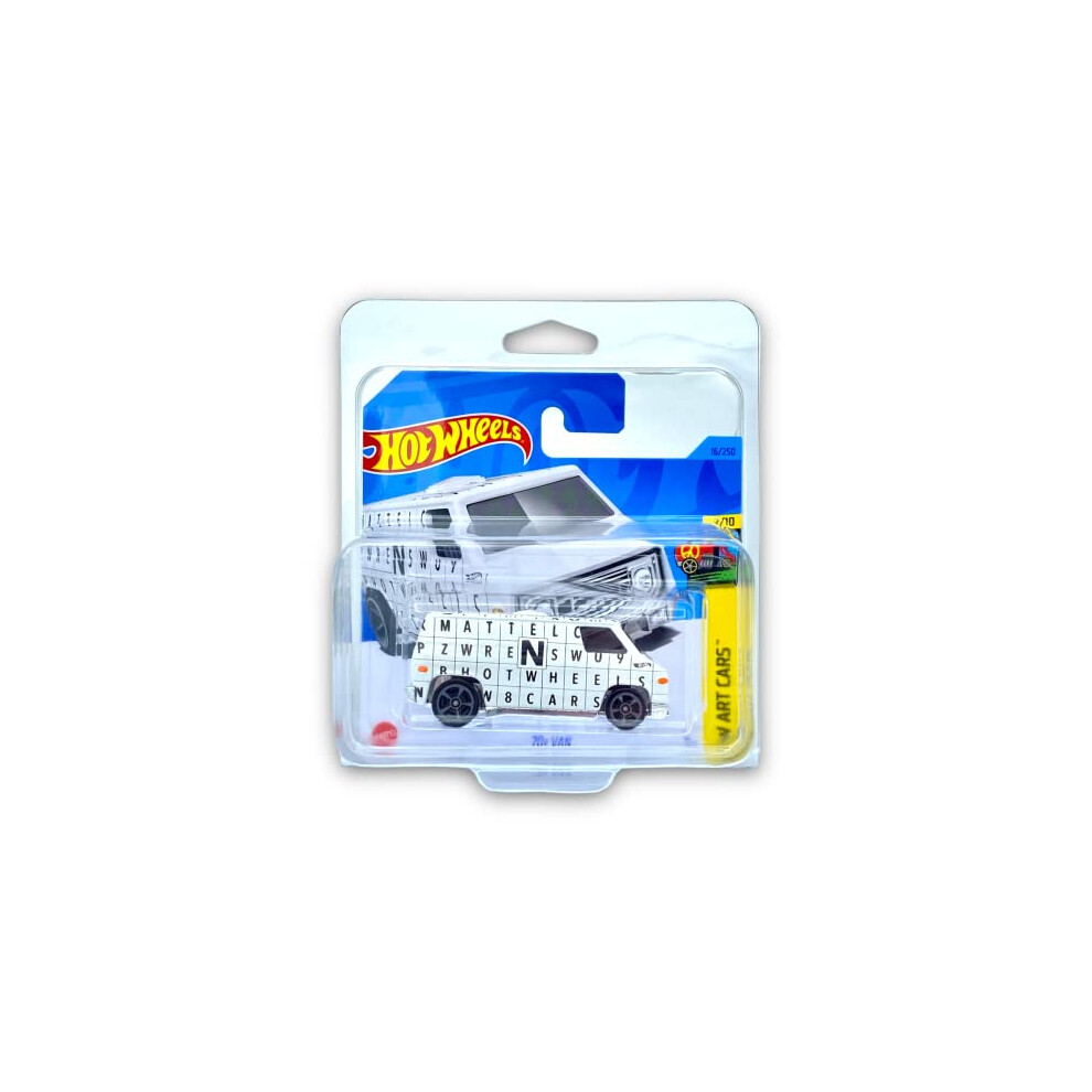 70s Van (White) 2/10 HW Art Cars 2023 - 16/250 (Short Card) - COMES IN A KLAS CAR KEEPER PROTECTIVE COLLECTORS CASE - HKH46